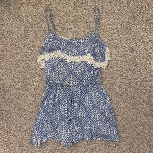Blue and white Angie romper